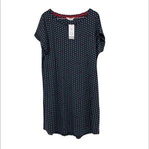 M&S loungewear polka dot navy red sleep t-shirt dress NWT size 10